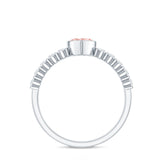 IGI Certified 1 CT Lab Grown Pink Diamond Heart Engagement Ring with Side Stones Rosec Jewels