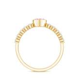 IGI Certified 1 CT Lab Grown Pink Diamond Heart Engagement Ring with Side Stones Rosec Jewels