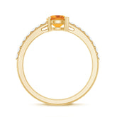 Natural Citrine Promise Ring with Diamond Rosec Jewels