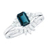 0.7 Carat Emerald Cut London Blue Topaz Designer Bridal Ring Set with Diamond Rosec Jewels