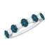 Oval London Blue Topaz Half Eternity Band Ring with Diamond Rosec Jewels