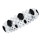 Certified Real Black Spinel Eternity Ring with Moissanite Rosec Jewels
