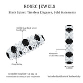 Certified Real Black Spinel Eternity Ring with Moissanite Rosec Jewels