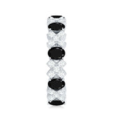 Certified Real Black Spinel Eternity Ring with Moissanite Rosec Jewels