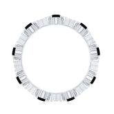 Certified Real Black Spinel Eternity Ring with Moissanite Rosec Jewels