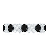 Certified Real Black Spinel Eternity Ring with Moissanite Rosec Jewels