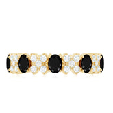 Certified Real Black Spinel Eternity Ring with Moissanite Rosec Jewels