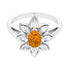 1 Carat Oval Cut Citrine Flower Engagement Ring with Diamond Stones Rosec Jewels
