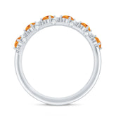 Natural Citrine Diamond Half Eternity Wedding Anniversary Ring Rosec Jewels