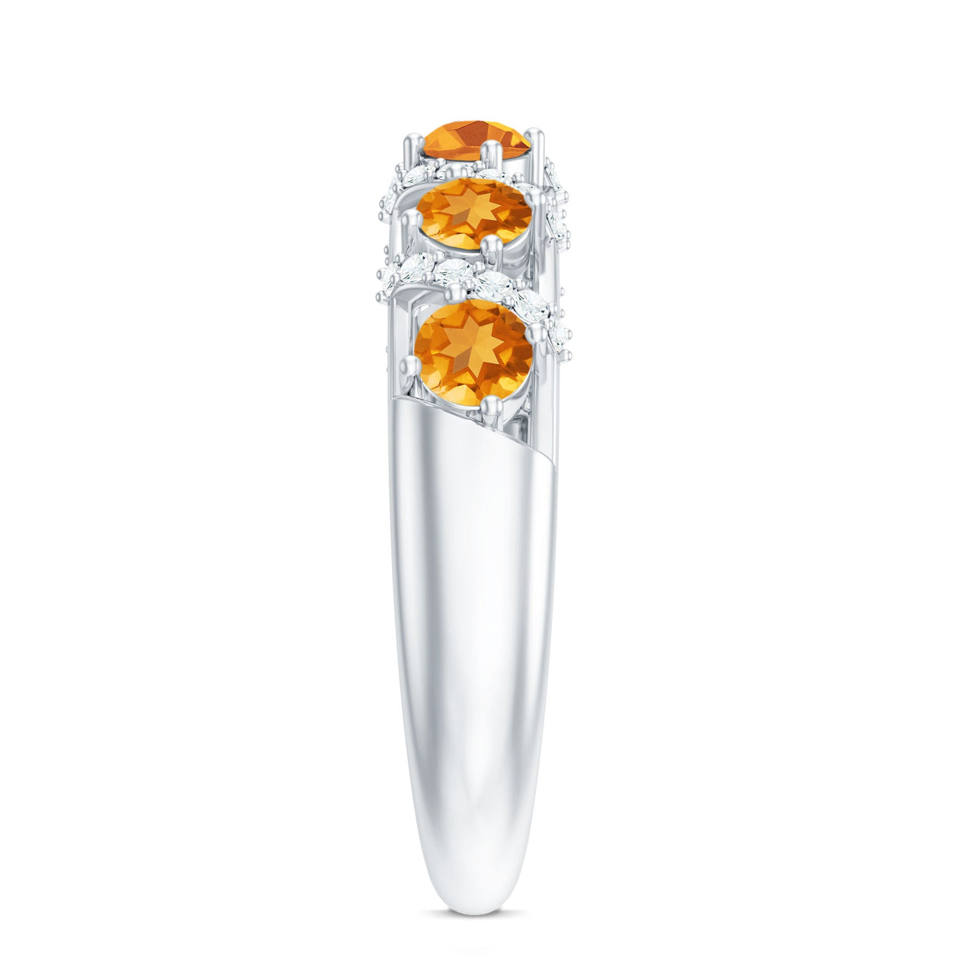 Natural Citrine Diamond Half Eternity Wedding Anniversary Ring Rosec Jewels