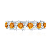 Natural Citrine Diamond Half Eternity Wedding Anniversary Ring Rosec Jewels