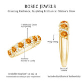 Natural Citrine Diamond Half Eternity Wedding Anniversary Ring Rosec Jewels