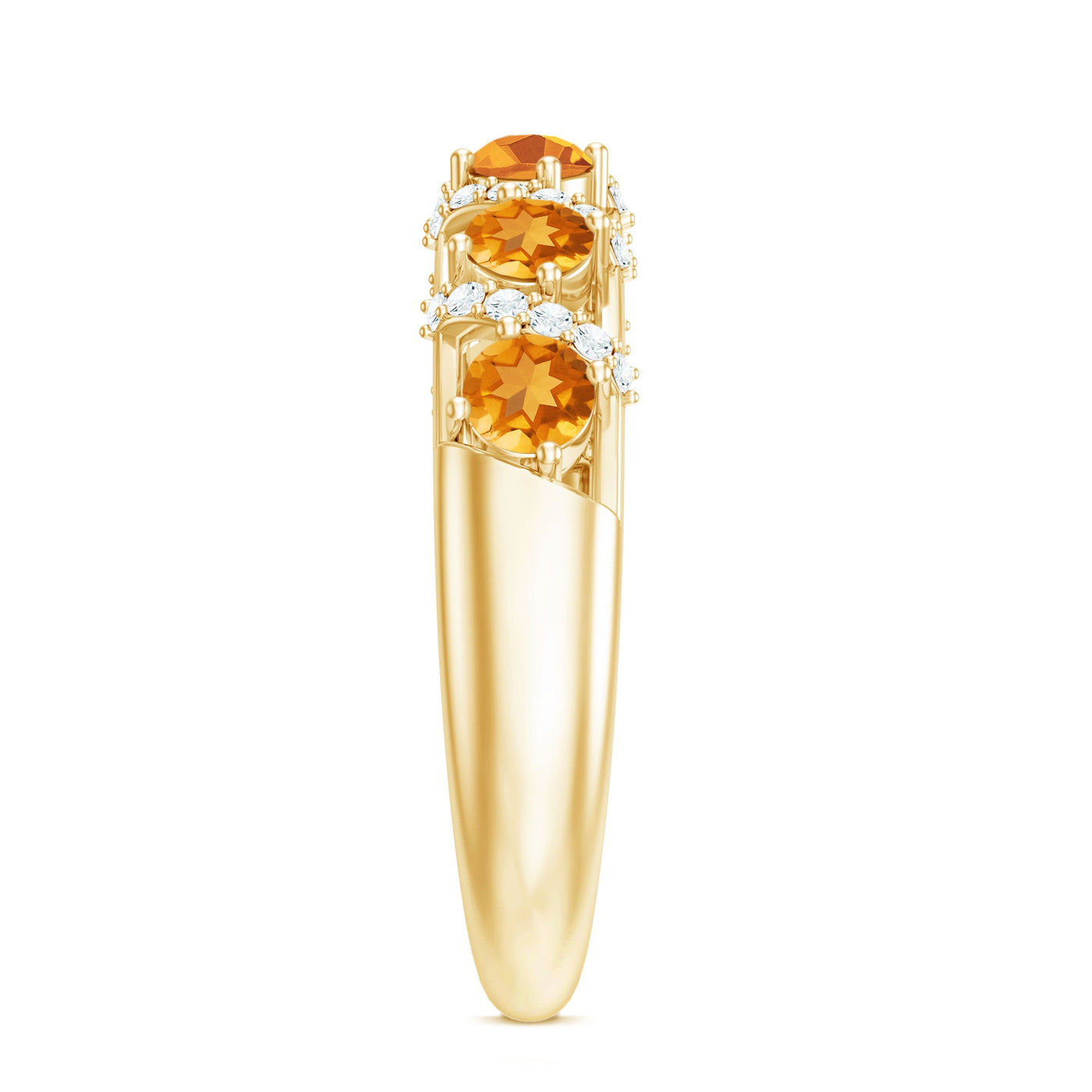 Natural Citrine Diamond Half Eternity Wedding Anniversary Ring Rosec Jewels