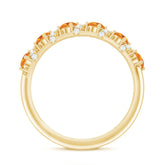 Natural Citrine Diamond Half Eternity Wedding Anniversary Ring Rosec Jewels
