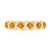 Natural Citrine Diamond Half Eternity Wedding Anniversary Ring Rosec Jewels