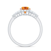 Natural Yellow Citrine Oval Engagement Ring with Diamond Side Stones Rosec Jewels