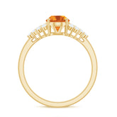 Natural Yellow Citrine Oval Engagement Ring with Diamond Side Stones Rosec Jewels