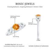 Certified Natural Citrine Infinity Promise Ring with Diamonds Rosec Jewels