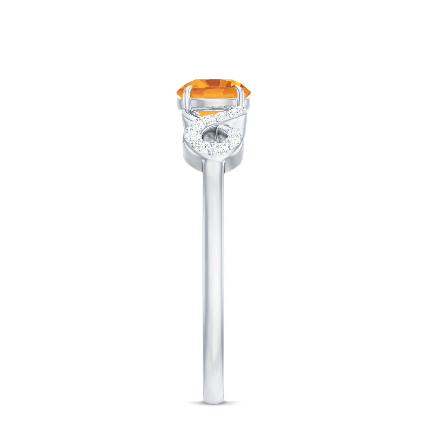 Certified Natural Citrine Infinity Promise Ring with Diamonds Rosec Jewels