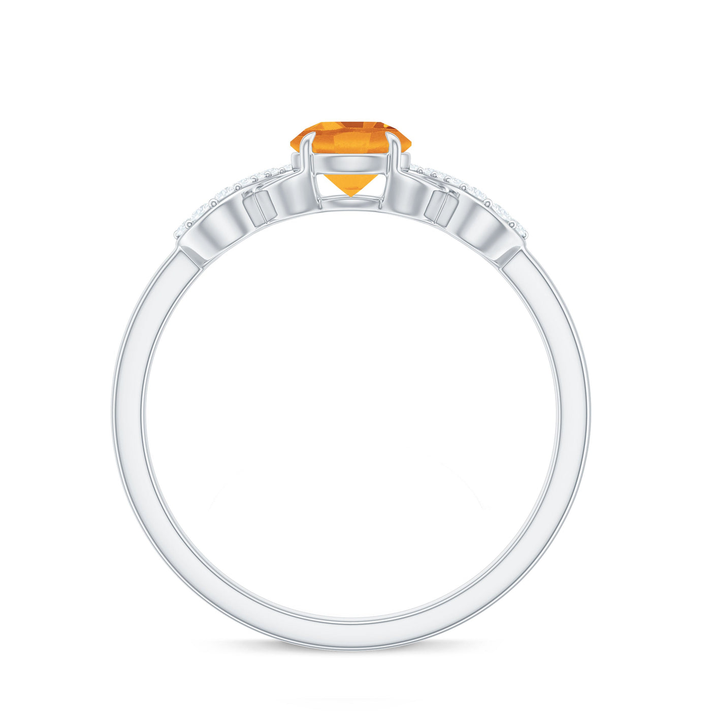 Certified Natural Citrine Infinity Promise Ring with Diamonds Rosec Jewels