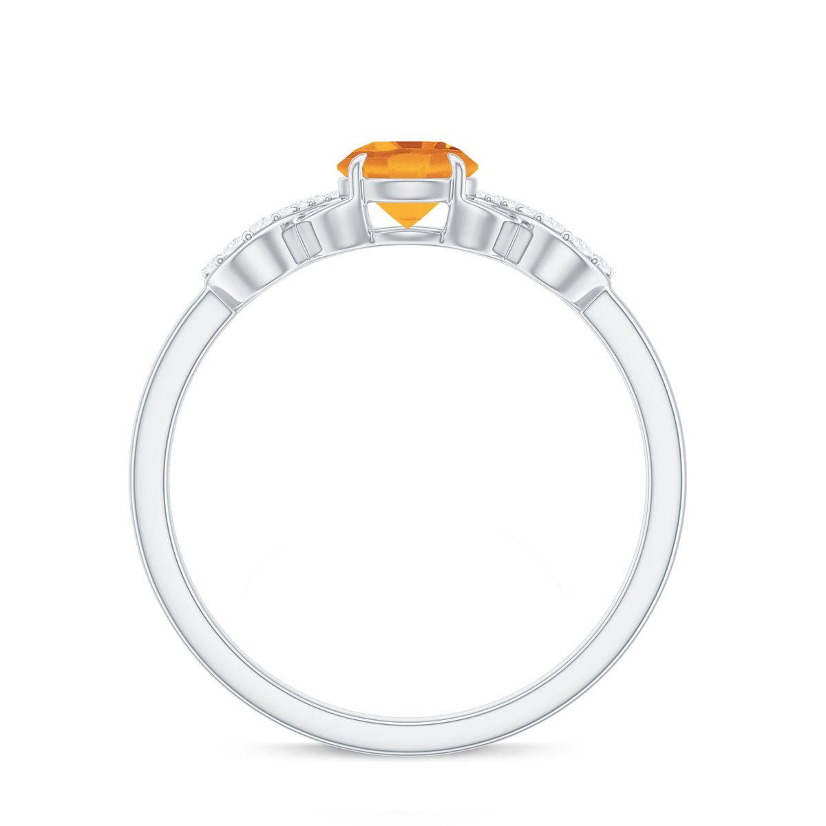 Certified Natural Citrine Infinity Promise Ring with Diamonds Rosec Jewels