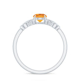 Certified Natural Citrine Infinity Promise Ring with Diamonds Rosec Jewels