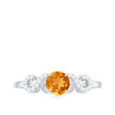 Certified Natural Citrine Infinity Promise Ring with Diamonds Rosec Jewels