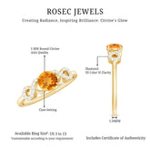 Certified Natural Citrine Infinity Promise Ring with Diamonds Rosec Jewels