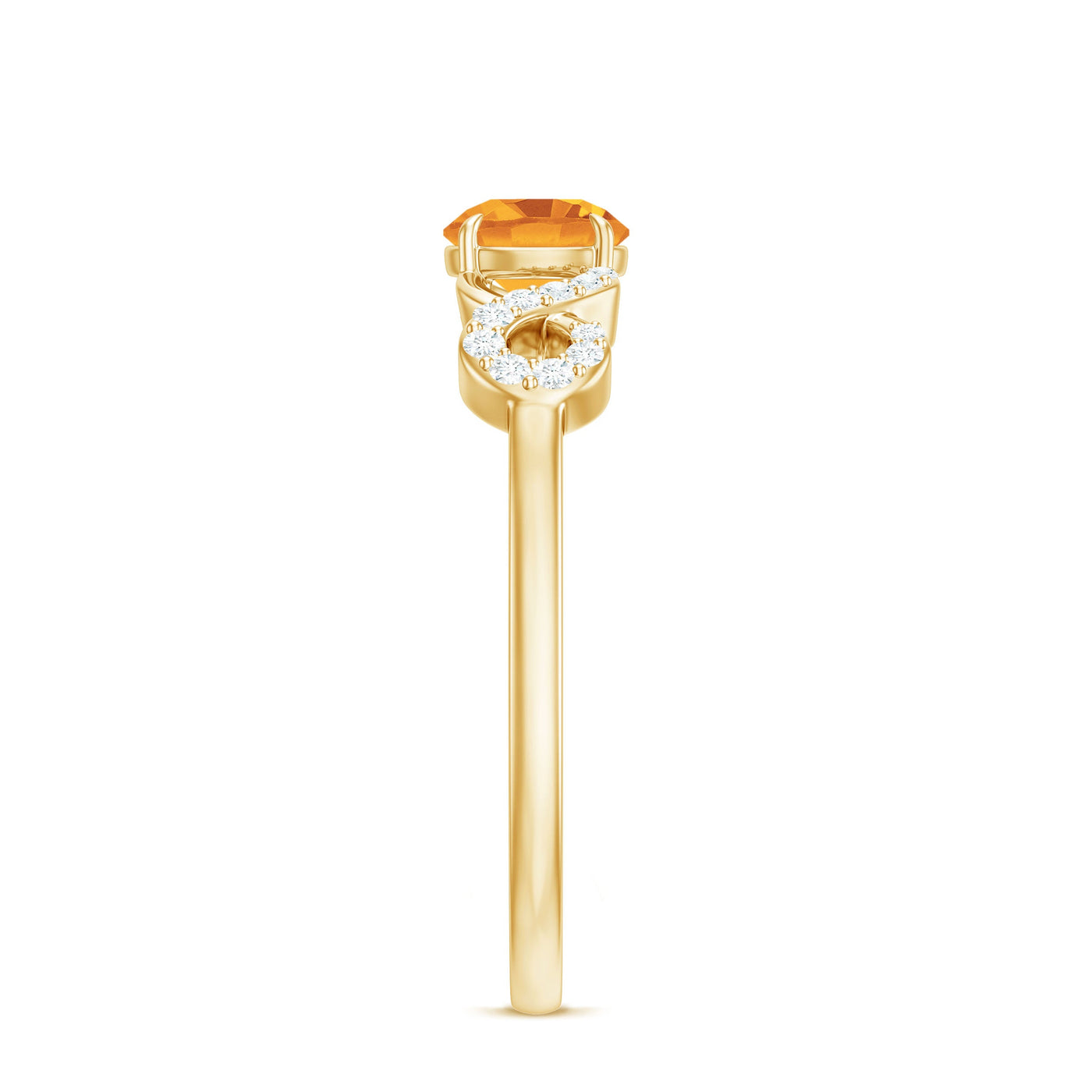 Certified Natural Citrine Infinity Promise Ring with Diamonds Rosec Jewels