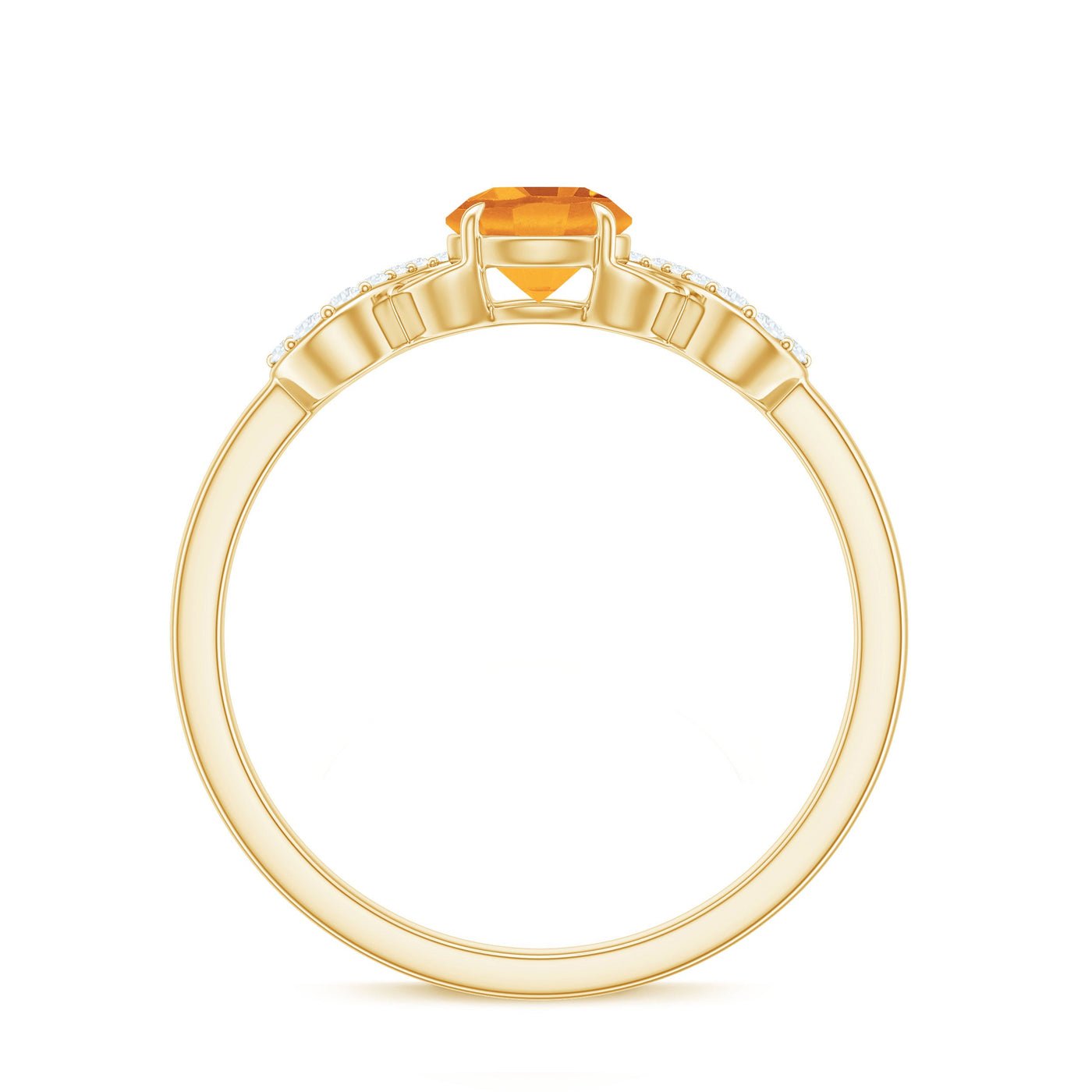 Certified Natural Citrine Infinity Promise Ring with Diamonds Rosec Jewels