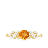 Certified Natural Citrine Infinity Promise Ring with Diamonds Rosec Jewels