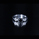 Natural Black Spinel Promise Ring with Diamond Infinity Knot Rosec Jewels