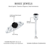 Natural Black Spinel Promise Ring with Diamond Infinity Knot Rosec Jewels