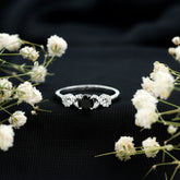 Natural Black Spinel Promise Ring with Diamond Infinity Knot Rosec Jewels