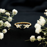 Natural Black Spinel Promise Ring with Diamond Infinity Knot Rosec Jewels