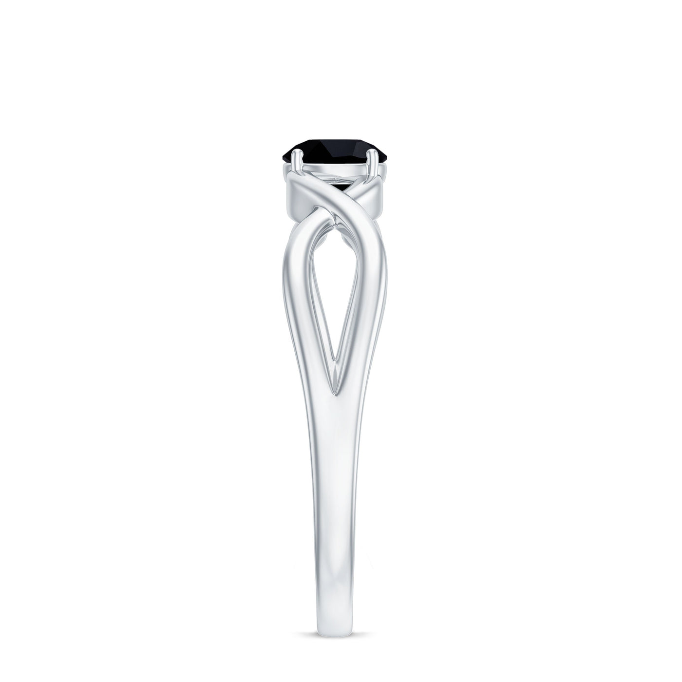Natural Black Spinel Proposal Ring with Crossover Shank Rosec Jewels