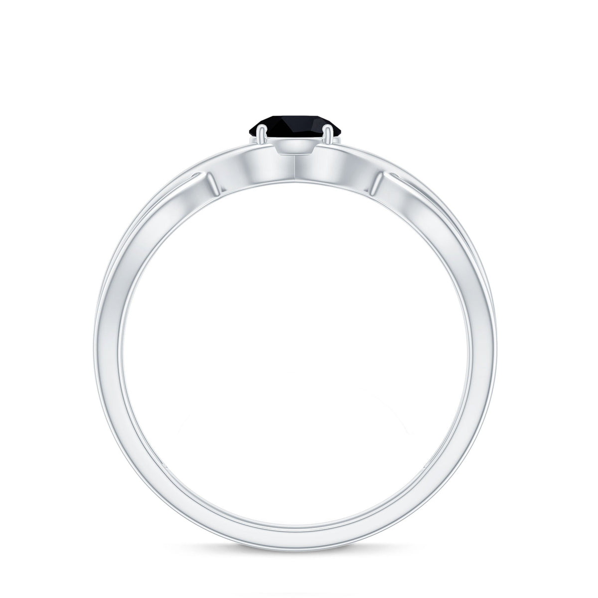 Natural Black Spinel Proposal Ring with Crossover Shank Rosec Jewels