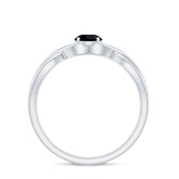 Natural Black Spinel Proposal Ring with Crossover Shank Rosec Jewels