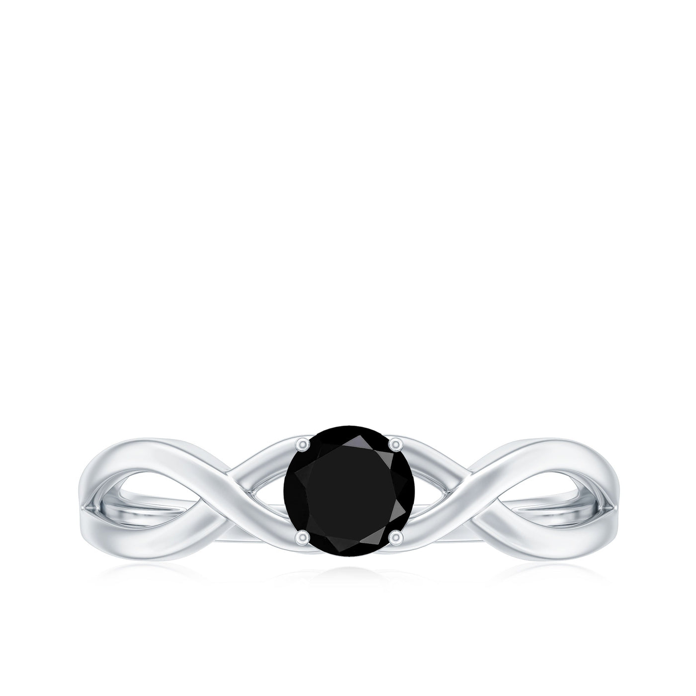 Natural Black Spinel Proposal Ring with Crossover Shank Rosec Jewels