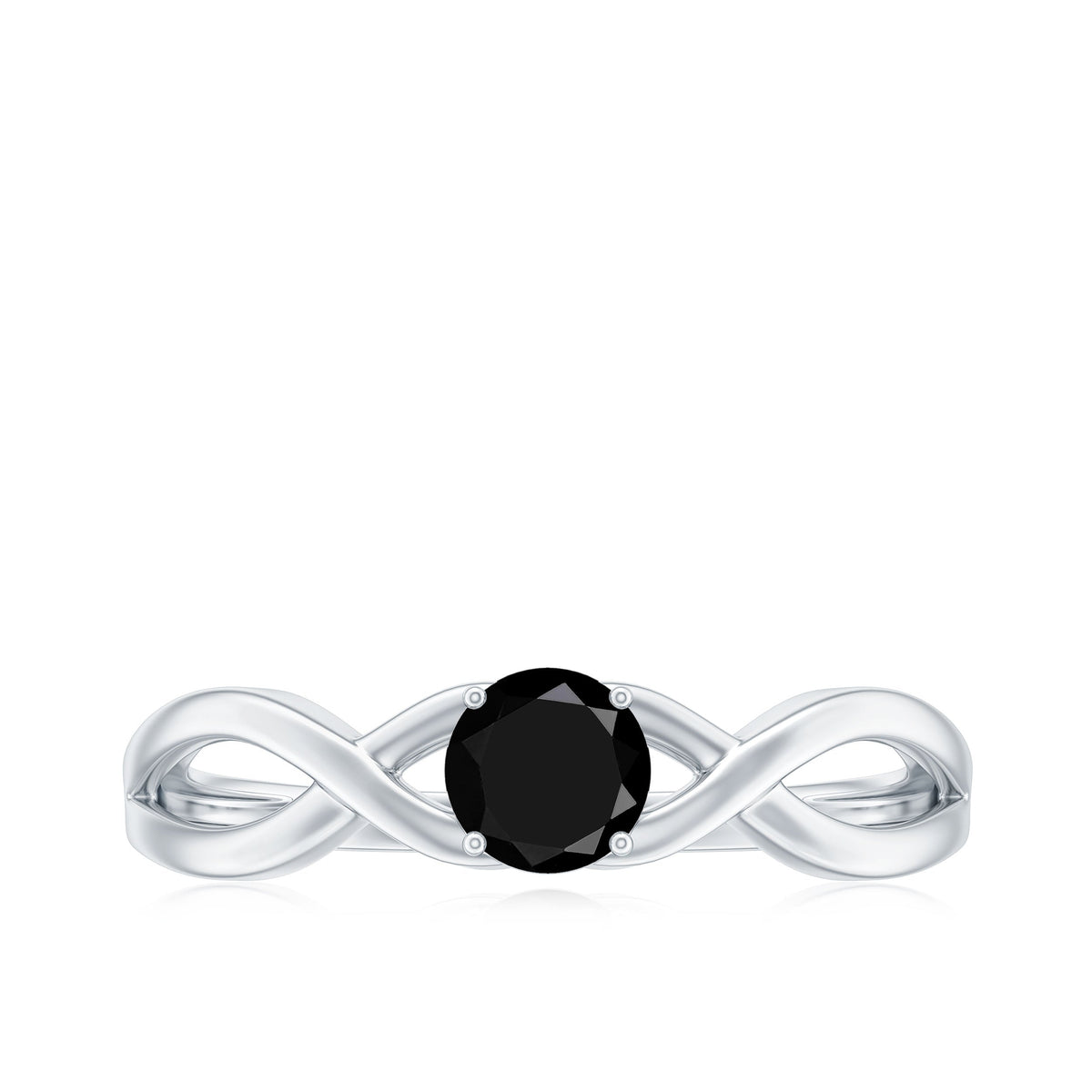 Natural Black Spinel Proposal Ring with Crossover Shank Rosec Jewels