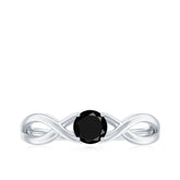 Natural Black Spinel Proposal Ring with Crossover Shank Rosec Jewels