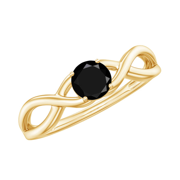 Natural Black Spinel Proposal Ring with Crossover Shank Rosec Jewels