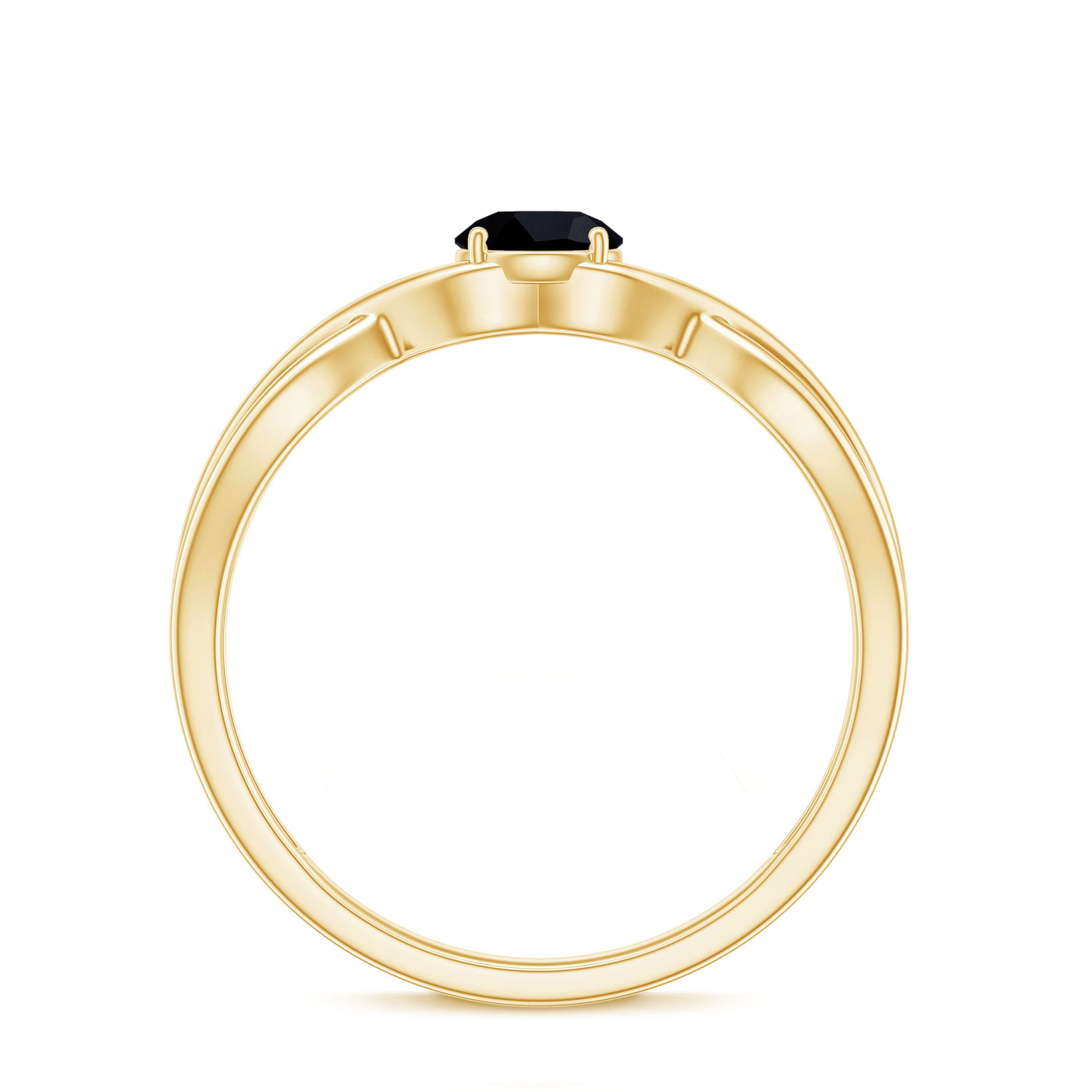 Natural Black Spinel Proposal Ring with Crossover Shank Rosec Jewels