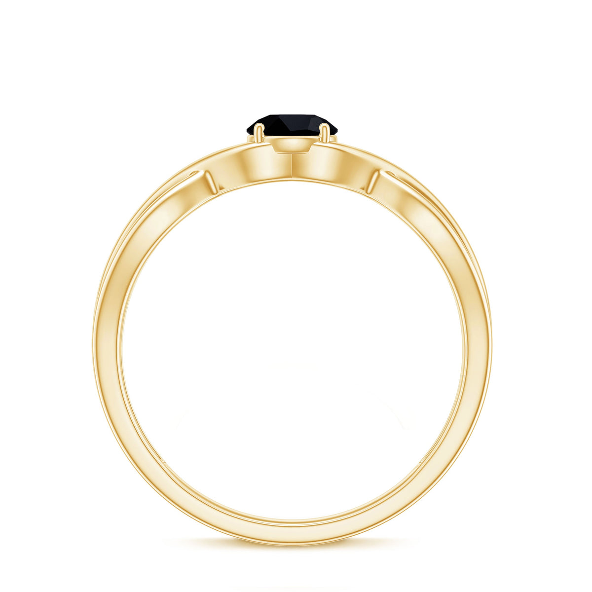 Natural Black Spinel Proposal Ring with Crossover Shank Rosec Jewels