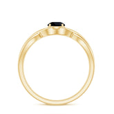 Natural Black Spinel Proposal Ring with Crossover Shank Rosec Jewels