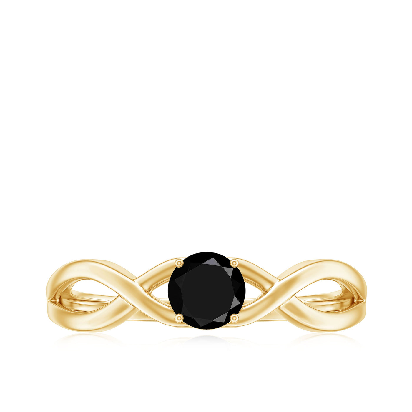 Natural Black Spinel Proposal Ring with Crossover Shank Rosec Jewels