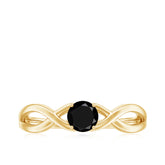 Natural Black Spinel Proposal Ring with Crossover Shank Rosec Jewels
