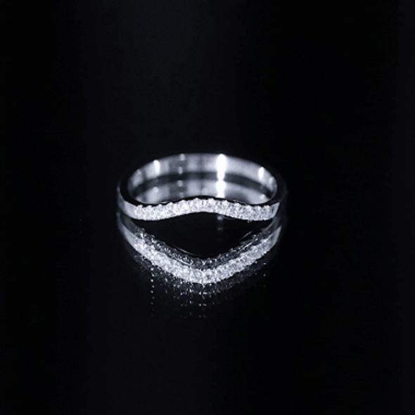 Certified Lab Grown Diamond Curved Stackable Ring Rosec Jewels