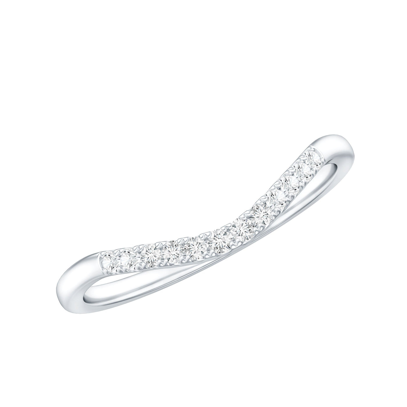 Certified Lab Grown Diamond Curved Stackable Ring Rosec Jewels