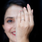 Certified Lab Grown Diamond Curved Stackable Ring Rosec Jewels